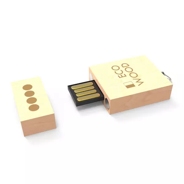 usb stick eco wood bedrukken of graveren